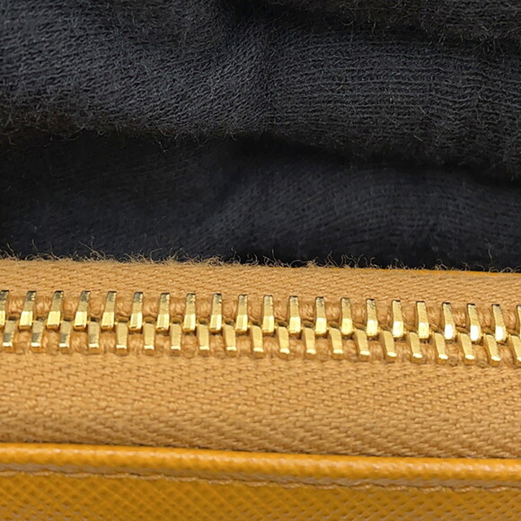 PRADA Orange Leather Saffiano Wallet - Picture 10 of 15